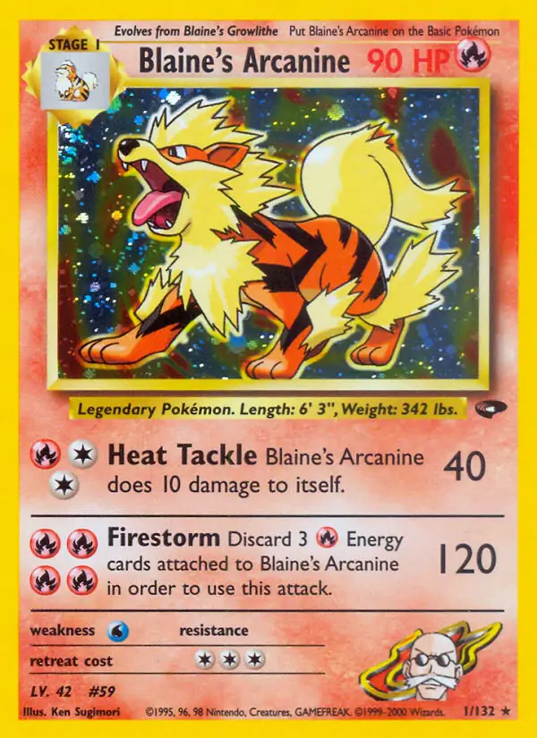 PokeDATA - Check current Pokemon card values for Blaine's Arcanine